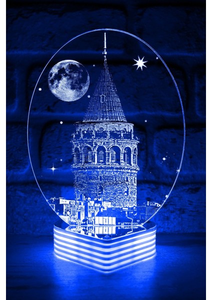 Galata Kulesi Görselli 3D Görünümlü LED Lamba