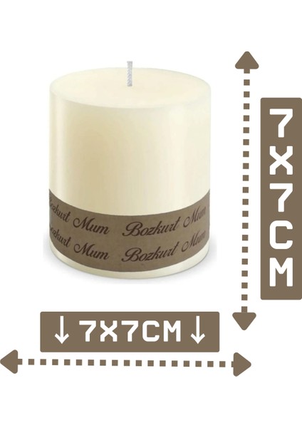 12'li Blok Mum Seti Krem (7 x 7 cm ) fiyatları
