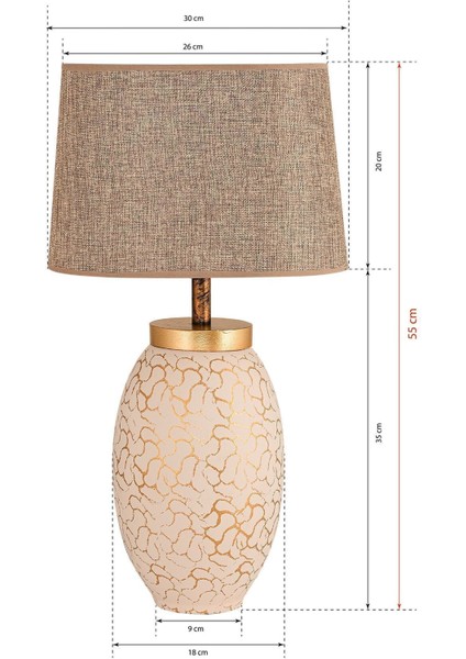 Rayon Handmade Seramik Abajur Krem Gold Srmk-53 fırsatları