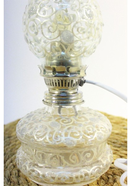 Elektrikli Gaz Lambası Vitray Desenli 220V E14