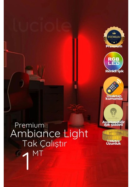 Uzaktan Kumandalı LED Lamba - Yatak Üstü, Tv Yanı ,oturma Odası - Rgb Çok Renkli LEDAP11