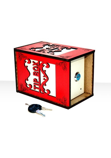 Ahşap Tip Bo x Bahşiş Kutusu Anahtarlı Kilitli Kırmızı modelleri