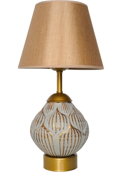 Galet Handmade Seramik Abajur Gri Gold modelleri