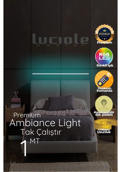 LED Abajur Aplik Gece Lambası Rgb Lambader 16 Renkli Uzaktan Kumandalı Işık 4 Animasyonlu LEDAP25 indirimleri