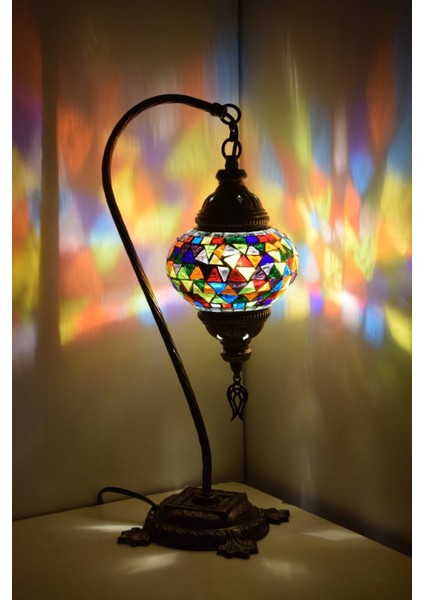 Mozaik Lamba Abajur ,mozaik Masa Lambası Osmanlı Türk Mozaik Kuğuboynu Lamba Model5