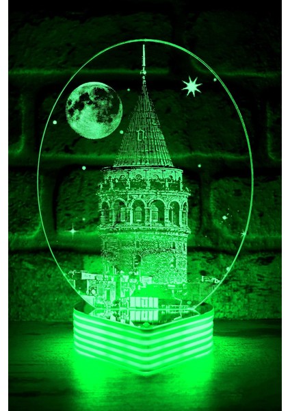 Galata Kulesi Görselli 3D Görünümlü LED Lamba