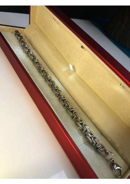 6mm Kral Beyaz Renk Erkek Çelik Bileklik • Işıklı Kutuda • Sevgiliye • Eşe • Babaya • Bileklik