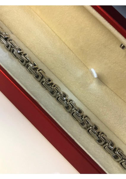 6mm Kral Beyaz Renk Erkek Çelik Bileklik • Işıklı Kutuda • Sevgiliye • Eşe • Babaya • Bileklik modelleri