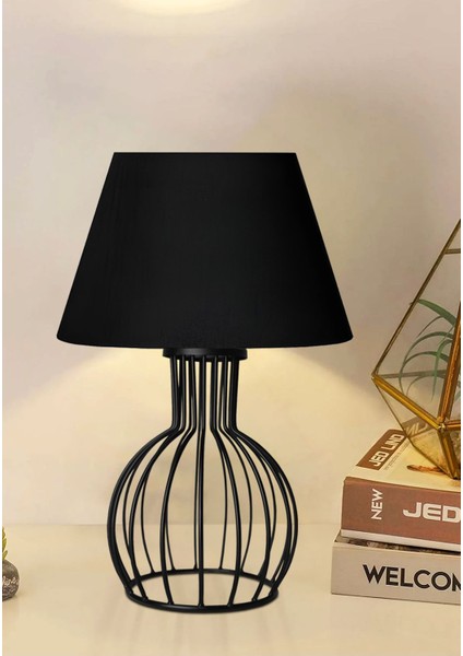 Homing Manolya Metal Telli Abajur Siyah AYD-3723