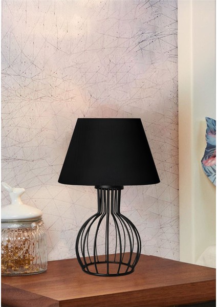 Homing Manolya Metal Telli Abajur Siyah AYD-3723