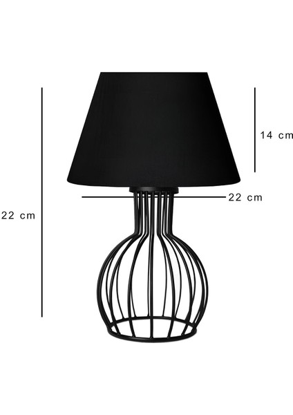 Homing Manolya Metal Telli Abajur Siyah AYD-3723