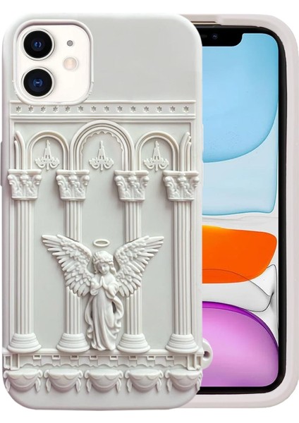 Apple iPhone 12 Kılıf Praying Angel Bej