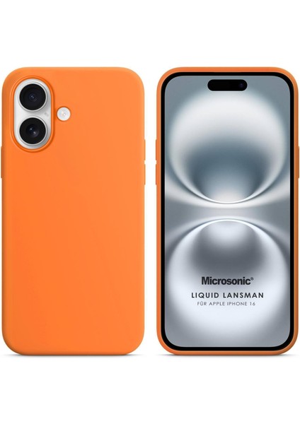 Apple iPhone 16 Kılıf Liquid Lansman Silikon Turuncu