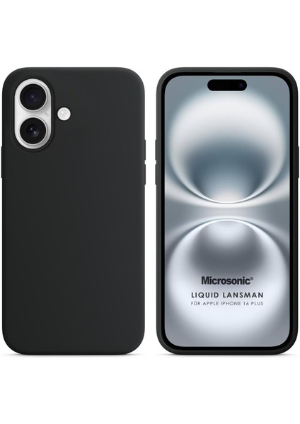 Apple iPhone 16 Plus Kılıf Liquid Lansman Silikon Siyah