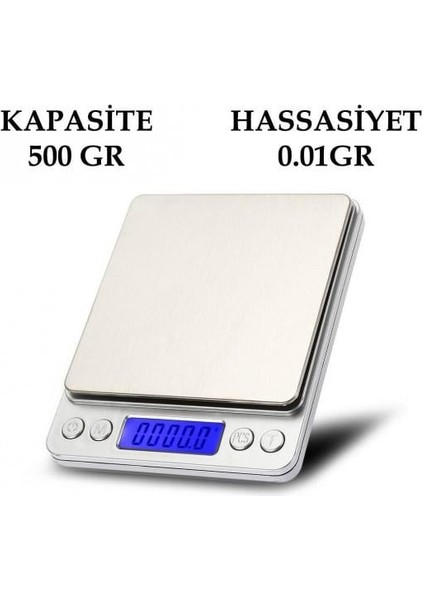 Byars-Dijital Hassas Terazi Tartı 500 Gr./0.01 Gr. I-2000 Byarsbilişim