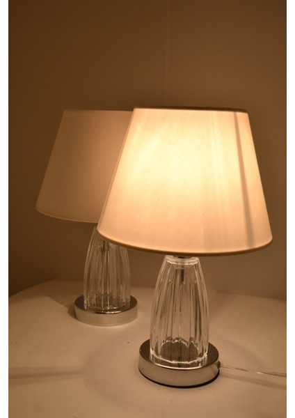 Kuba Gümüş - Krem Abajur 2 Adet