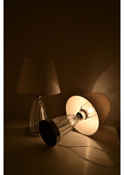 Kuba Gümüş - Krem Abajur 2 Adet modelleri