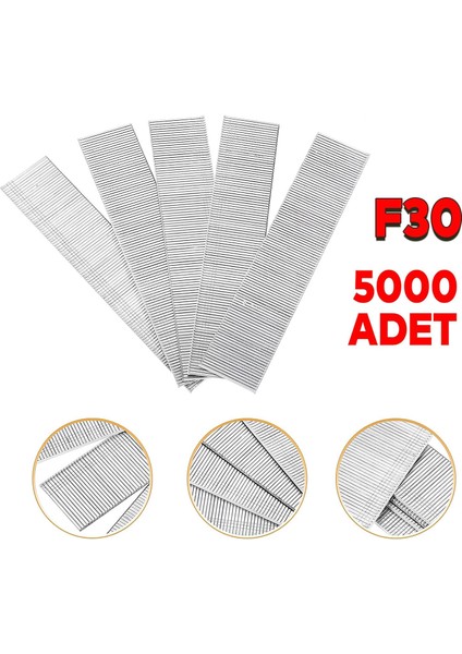 Zımba Teli F30 Sanayi Tipi 30 mm Makina Çivi Çivisi Süpürgelik Parke Ahşap Mdf Tel 5000 Adet