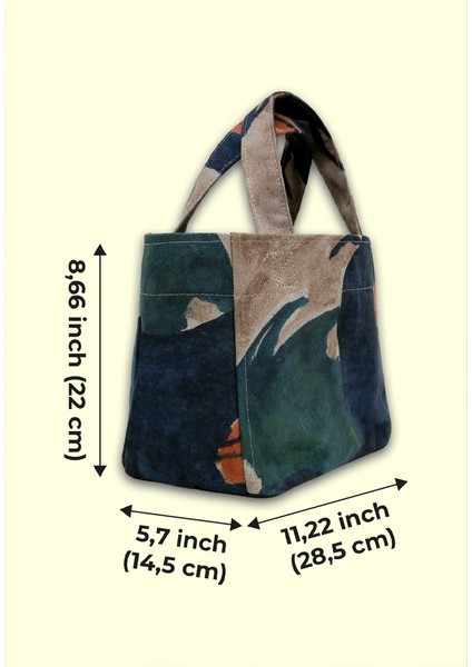 Kadın Vegan Çok Renkli Medium Tote Bag - Petals Tasarım