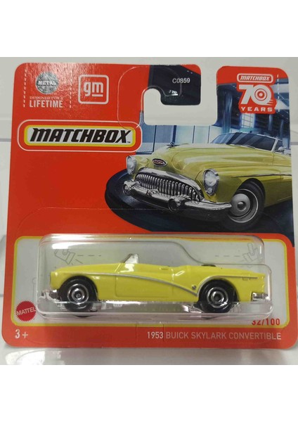 Match..70 Years 1:64 1953 Buick Skylark Convertible ( Küçük Boy Metal Araba modelleri