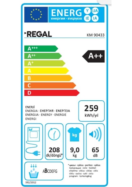 Km 90433 9 kg A++ Isı Pompalı Kurutma Makinesi