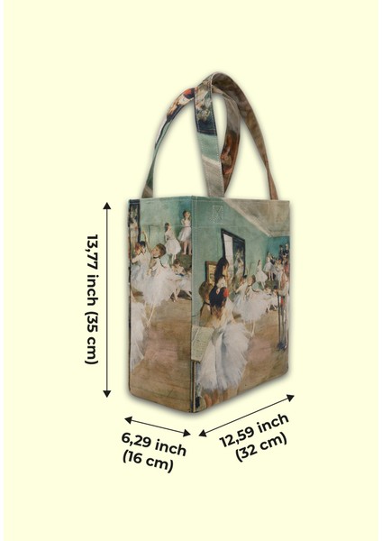 Kadın Vegan Çok Renkli Large Tote Bag - La Classe de Danse Tasarım