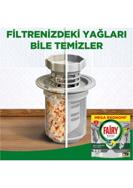 Bulaşık Makinesi Kapsülü 96' Lı +Sıvı Bulaşık Deterjanı 500 ml + 2' Li Sünger fırsatları