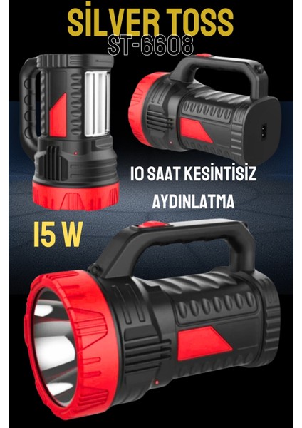 Şarj Eilebilir Led'li El Feneri 15W+26SMD LED