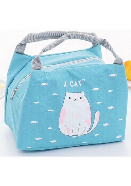 (Kedi) Çocuklar Çocuk Karikatür Yalıtımlı Okul Öğle Yemeği Çantaları Piknik Tote Termal Kılıf Kutusu (Yurt Dışından)