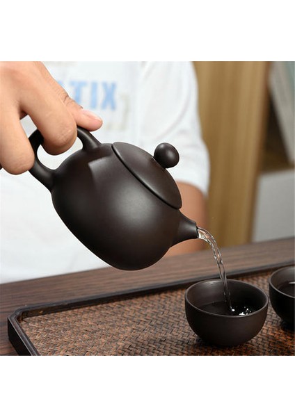 Kung Fu Çay Seti Mor Kum Çay Bardak Seramik Taşınabilir Seyahat Çaydanlık Seti Çay Caddy + Çaydanlık + Çay Bardağı Güzel Hediye | Çaydanlıklar (Yurt Dışından)