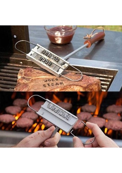 Barbekü Markalaşma Demir Değiştirilebilir Ingilizce Harflerle Barbekü Biftek Isimleri Aracı | Duvara Monte Mutfak Rafları (Yurt Dışından)