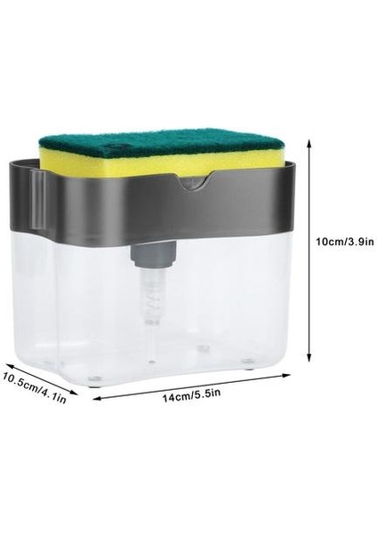 2 In 1 Presleme Tipi Mutfak Deterjan Sabun Dağıtıcı Lavabo Pot Temizleyici Temizleme Fırçası Sünger Oyma Duvar Montaj Depolama Sepetleri | Çanta ve Amp;sepet (Yurt Dışından)
