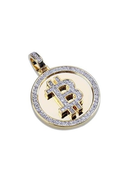 Mikro Açacağı Zirkon Bitcoin Kolye Ilk B Mektup Charm Kolye Hip Hop Takı Hediye | Kolye Kolyeler (Yurt Dışından)
