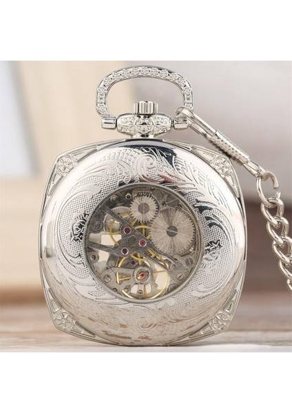 Retro Klasik Büyük Manuel Mekanik Cebi, Yaratıcı Kare Arama Kapak Cebi Olmadan Düz Plaka (Yurt Dışından) fırsatları