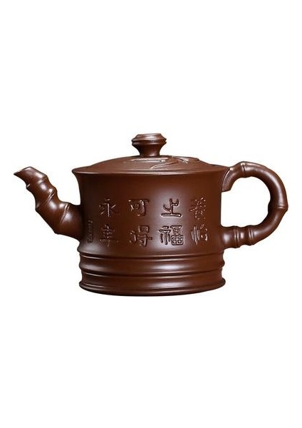 Yixing Zisha Pot El Yapımı Çaydanlık Çay Seti Küçük Kil Pot Bambu Bambu Bölüm Yazı Tasarrufu Kuşkonmaz Pot Home | Çaydanlıklar (Yurt Dışından)