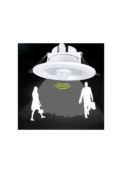 2 Paket Radar Downlight, LED Insan Vücudu Indüksiyon Sensörü Dedektörü Gömülü Yuvarlak 5 W 110-220 V Tavan Downlight Spot 6000 K Koridor Koridor Aydınlatma Paneli Işık (Yurt Dışından)