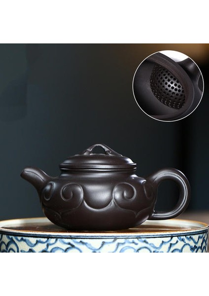 Otantik Yixing Çay Potu Mor Kil Çaydanlıklar Ham Ore Siyah Çamur El Yapımı Güzellik Su Isıtıcısı Çay Töreni Delik Filtresi 200ML | Çaydanlıklar (Yurt Dışından)