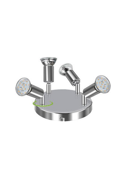 Lambalar LED Tavan Işık 4 Yollu Dönebilen Yuvarlak Plaka Spot Ayarlanabilir Spot Işık Mutfak (Yurt Dışından)