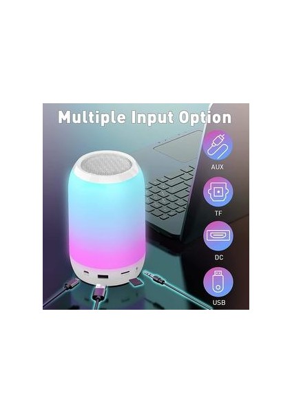 Radyo ile Bluetooth Hoparlör, Hoparlör Bluetooth Taşınabilir Müzik Kutusu 7 Renk Versiyonları / Tws / Tf Kart / Aux-In Çocuklar, Yetişkinler, Partiler, Açık, Kapalı (Beyaz) Için Uygun (Yurt Dışından)