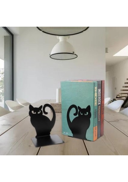 1 Set Persian Kedi Bookends Metal Kitap Ev Ofis Kitaplık Için Bookends | Bookends (Yurt Dışından)