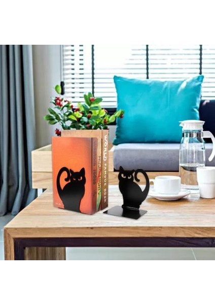 1 Set Persian Kedi Bookends Metal Kitap Ev Ofis Kitaplık Için Bookends | Bookends (Yurt Dışından)