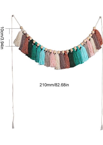 10X210 cm Nordic Makrome Gökkuşağı Halat Dokuma Püskül Duvar Asılı Goblen Süsler Kız Odası Kreş Dekorasyon | Dekoratif Gobiyeller (Yurt Dışından) fiyatları