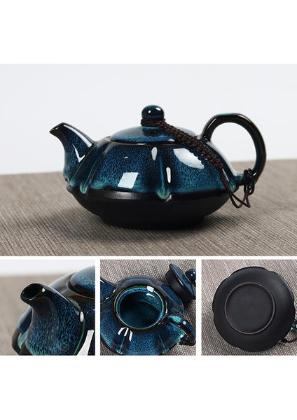 Jun Fırın Gönde Çaydanlık, Temmoku Sır Pot El Yapımı Su Isıtıcısı Kung Fu Çaydanlık Çin Çay Töreni Malzemeleri Çaydanlık 180ML | Çaydanlıklar (01) (Yurt Dışından)