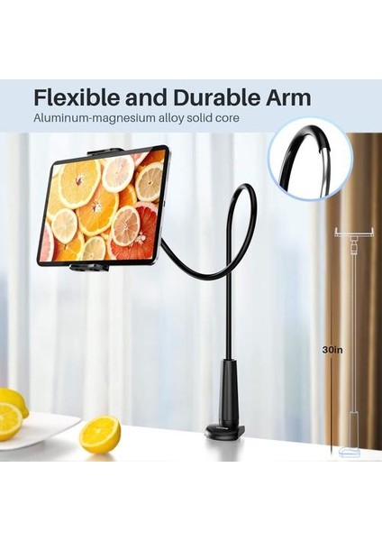 Tryone Gooseneck Tablet Standı, Tablet Montaj Tutucu iPad iPhone Serisi / Nintendo Anahtarı / Samsung Galaxy Sekmeleri ve Daha Fazlası, 30IN Toplam Uzunluğu (Yurt Dışından) fiyatları