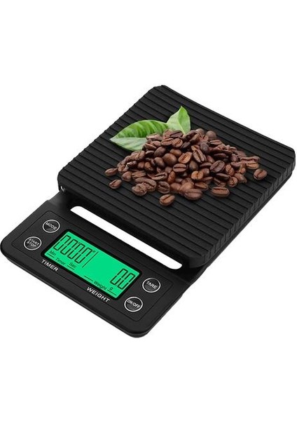 Ev Damlama Kahve Ölçekli Zamanlayıcı 0.1g Yüksek Hassasiyetli Elektronik Ölçekler Dijital Mutfak Gıda Ölçeği LCD Ağırlık Dengesi (Yurt Dışından)