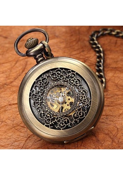 Antik Erkekler Için Benzersiz Tasarım Iskelet Hediye Mekanik Cebi Kadınlar Asılı Zincir Bronz Steampunk El Saati Droshipping | Cep ve Amp;fob Saatler (Yurt Dışından) fiyatları