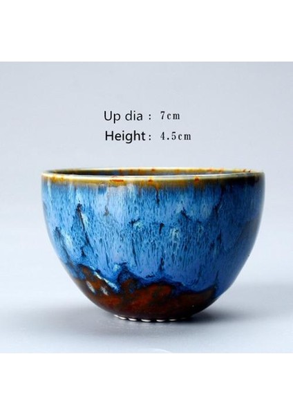 Seramik Fırın Çay Bardağı Değişim Porselen Kupa Teacup Ev Kungfu Çay Kase Tek Fincan Tianmu Jianzhan Kung Fu Teaware Ev Dekor | Teacups (Mavi) (Yurt Dışından) modelleri