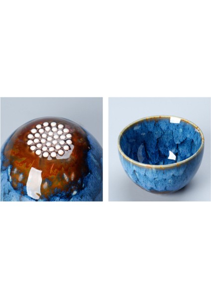 Seramik Fırın Çay Bardağı Değişim Porselen Kupa Teacup Ev Kungfu Çay Kase Tek Fincan Tianmu Jianzhan Kung Fu Teaware Ev Dekor | Teacups (Mavi) (Yurt Dışından) fırsatları