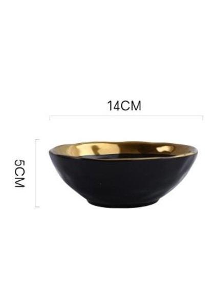 Yuvarlak Siyah Seramik Salata Kase Altın Japon Tarzı Şehriye Konteyner Çorba Pirinç Kase Için Ceramica Set Mutfak Aracı Sofra Takımı | Kaseler (Yurt Dışından)
