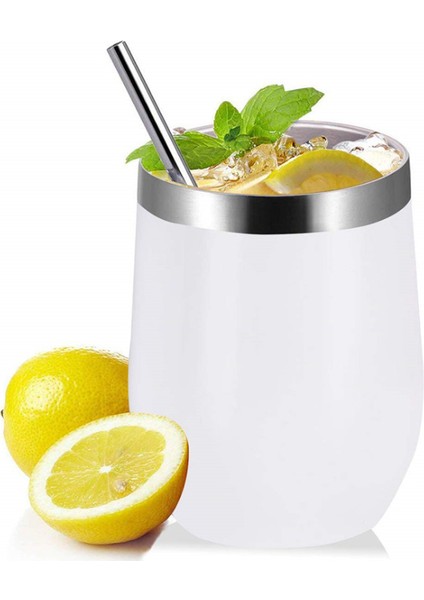 Özel Bardak Tumbler Yumurta Kabuk Su Şişesi Çift Katmanlı Paslanmaz Çelik Yalıtımlı Kupası Termos Kupa Termal Kahve Kupası | Vakum Şişeleri ve Amp;termoslar (Beyaz) (Yurt Dışından)